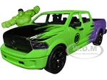 2014 RAM 1500 Pickup Truck Green and Purple and Hulk Diecast Figure "Marvel Avengers" "Hollywood Rides" Series 1/24 Diecast Model Car by Jada