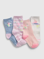 GAP Dětské ponožky unicorn socks, 4 páry - Holky