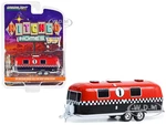 1971 Airstream Double-Axle Land Yacht Safari Custom 1 "Firestone Racing" Red and Black "Hitched Homes" Series 13 1/64 Diecast Model by Greenlight