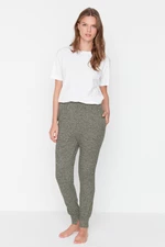 Trendyol Khaki Marked Pocket Detailed Pajama Bottoms with a soft, thick knit