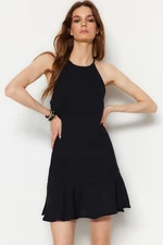 Trendyol Black Straight Cut Mini Woven Skirt Flounce Woven Dress