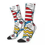 Happy Funny Men's Socks Cute Emotion Vintage Harajuku Doraemon Robot Cat Hip Hop Casual Crew Crazy Sock Gift Pattern Printed