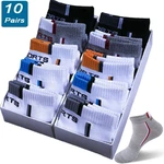 10 Pair High Quality Men Ankle Socks Breathable Cotton Sports Socks Mesh Casual Athletic Summer Thin Cut Short Sokken Size 38-48