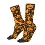 Halloween Trick or Treat Pumpkin Men Women Socks Cycling Novelty Spring Summer Autumn Winter Stockings Gift