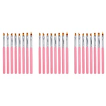 24Pcs Color Paint Pen Set Pink Petal Pen Nail Brush Short Nail Brush