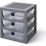 LEGO® Organizér s tromi zásuvkami tmavo sivý