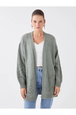 LC Waikiki Dámský šálový límec Ažurový dlouhý rukáv Pletené zboží Cardigan LC Waikiki Dámský šálový límec Ažurový dlouhý rukáv Pletené zboží Cardigan
