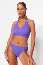 Trendyol Purple Piping Dół od bikini z regularnymi nogawkami