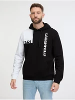 Men ́s white and black hoodie KARL LAGERFELD