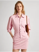 Růžové dámské džínové šaty Pepe Jeans Gracie - Dámské