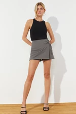 Trendyol Anthracite Eyelet Detailed Woven Shorts