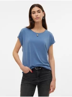 Blue women's basic T-shirt Vero Moda Ava - Women