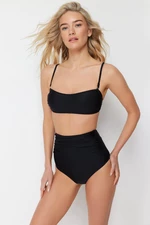 Trendyol Black Strapless Compression High Waist Hipster Bikini Set