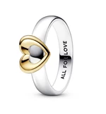 Pandora Romantický prsteň Posuvné srdce Shine 162504C00 52 mm