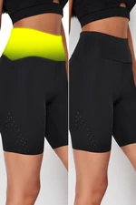 Trendyol Black Waist Extra Recovery Micro Hole Knitted Sports Biker/Cyclist/Short Leggings