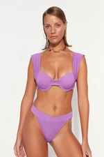 Trendyol Purple V-Cut High Waist High Leg Bikini Bottoms