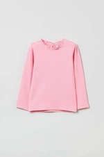 Tričko s dlhým rukávom pre bábätká OVS ružová farba