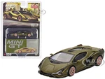 Lamborghini Sian FKP 37 "Presentation Edition" Matt Green Metallic Limited Edition to 4800 pieces Worldwide 1/64 Diecast Model Car by True Scale Mini