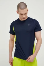 Bežecké tričko Reebok tmavomodrá farba, vzorované