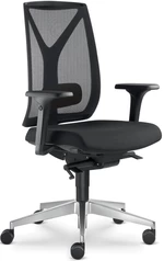 LD SEATING Kancelárská stolička LEAF 503-SYS, posuv sedáku, čierna skladová