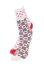 Trendyol Heart Pattern Multicolored Cotton 2-Pack Knitted Socks