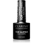 Claresa UV/LED Top Glitter No Wipe gelový vrchní lak na nehty třpytivý odstín Glitter Silver 5 g