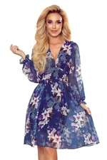 Women's chiffon dress with neckline Numoco