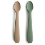 Mushie Silicone Feeding Spoons lyžička Dried Thyme/Natural 2 ks