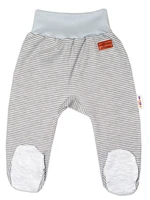 Baby Nellys Kojenecké polodupačky Monkey - proužky/sv. šedý melírek vel.  74