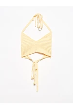 Dilvin 1011 Lace-up Back Tricot Bustier-T.Yellow.