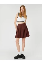 Koton Pleated Mini Skirt With Zipper Closure