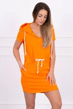 Tied dress with hood orange