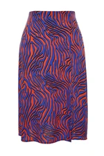 Trendyol Curve Multicolored Animal Print A-line Shally Knitted Skirt