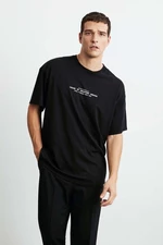 GRIMELANGE Frank Men's Oversize Fit 100% Cotton Thick Textured Printed T-shirt