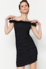 Trendyol Black Fitted Knitted Sleeveless Evening Dress