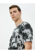 Koton Slogan Printed T-Shirt Abstract Look Detailed Crew Neck Cotton.