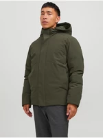 Khaki pánská zimní bunda Jack & Jones Keen - Pánské