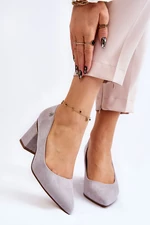 Classic suede high heel pumps with Derren Grey