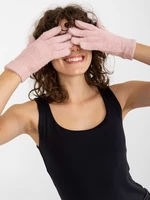 Women's winter finger gloves - light pink