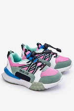 Kids Sports Shoes Memory Foam System Big Star LL374219 pink-green