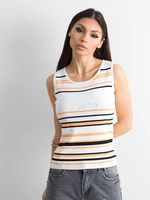 Orange-white striped top