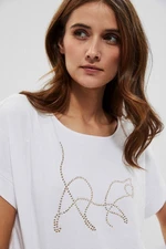 Blouse with decorative application - white
