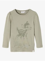 Light green girly long sleeve T-shirt name it Bambi - Girls