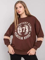 Dark brown oversized cotton sweatshirt with print