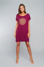 Mandala Short Sleeve Shirt - Wine
