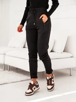 Women's black sweatpants with stitching