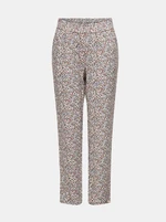 White flowered shortened trousers JDY Staar - Women