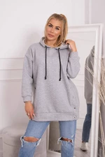 Insulated sweatshirt with grey snap fasteners