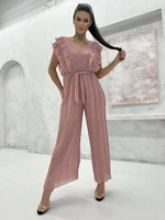 Jumpsuit pink Och Bella BI-1121.dirtypink