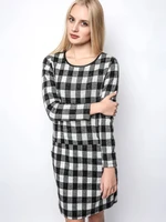 CHECKERED DRESS WHITE AND BLACK